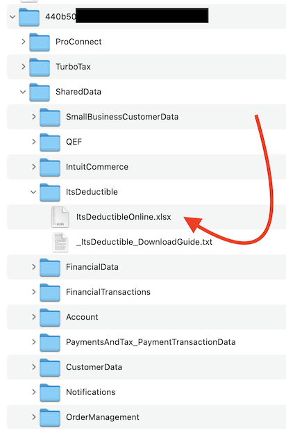 Folder structure showing ItsDeductible files